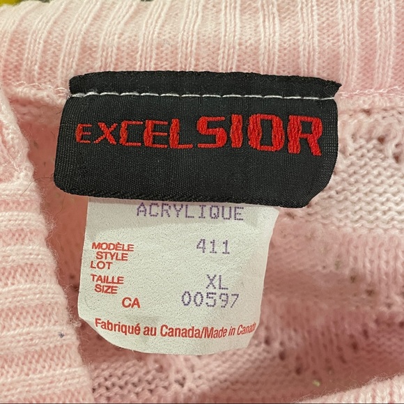 SALE: Vintage 60s Knit Cardigan XL Pink - Picture 6 of 6